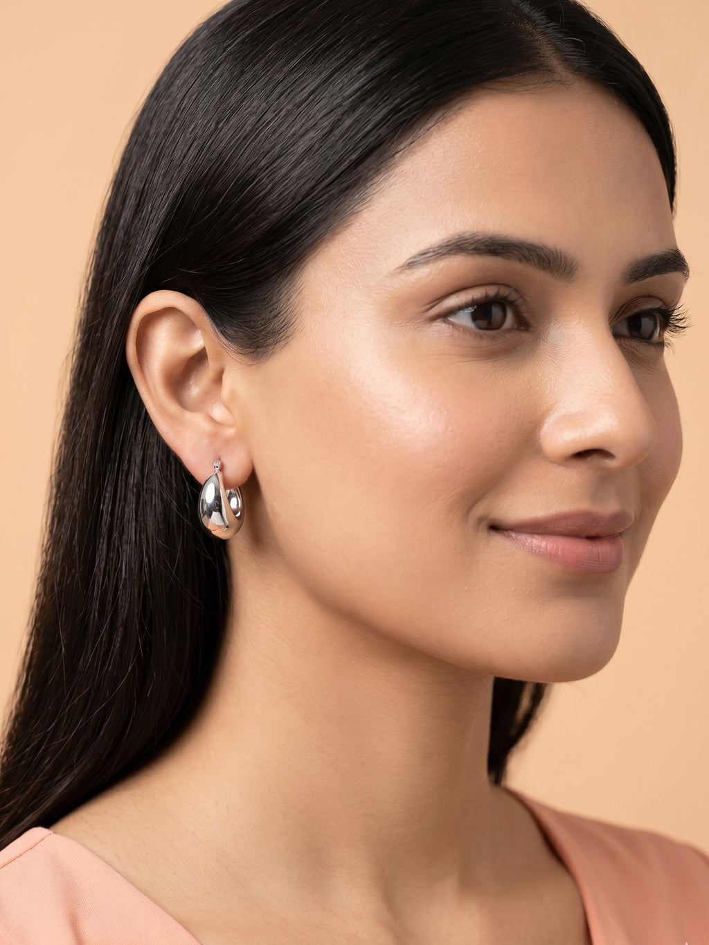 Sculptural Domed Graduated Hoop Earrings