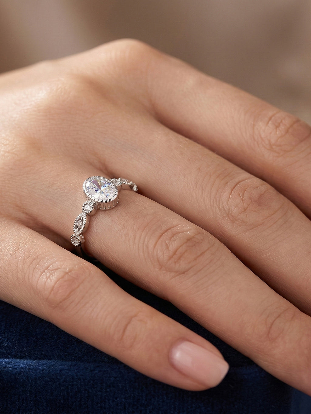 Vintage Oval Halo Ring