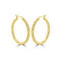 Gilded Rope Twist Hoops