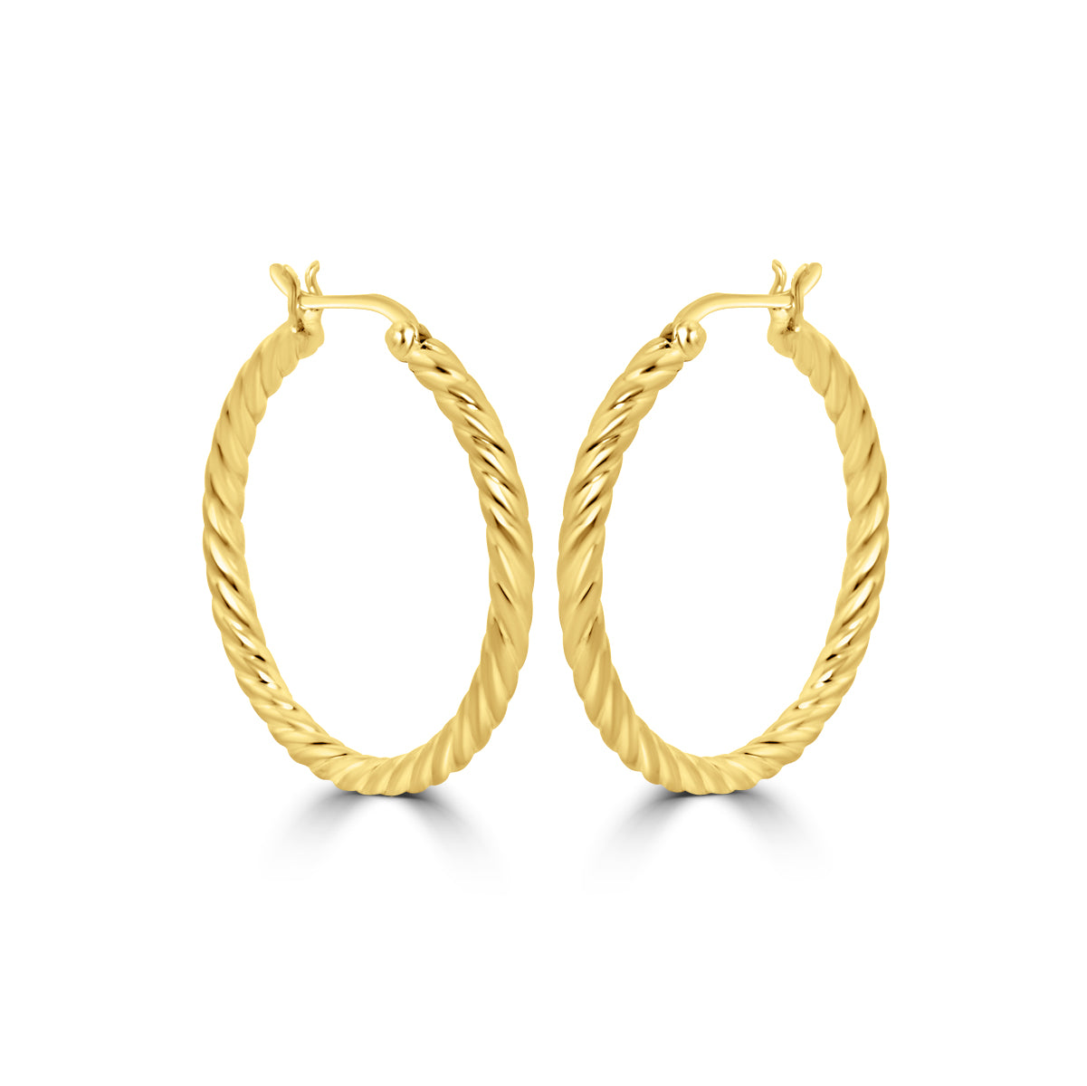 Gilded Rope Twist Hoops