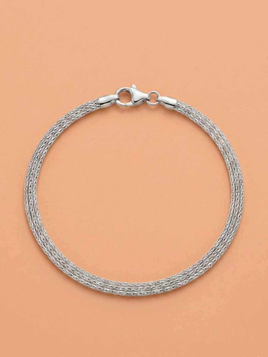 Silver Intricate Multi-Strand Mesh Bracelet