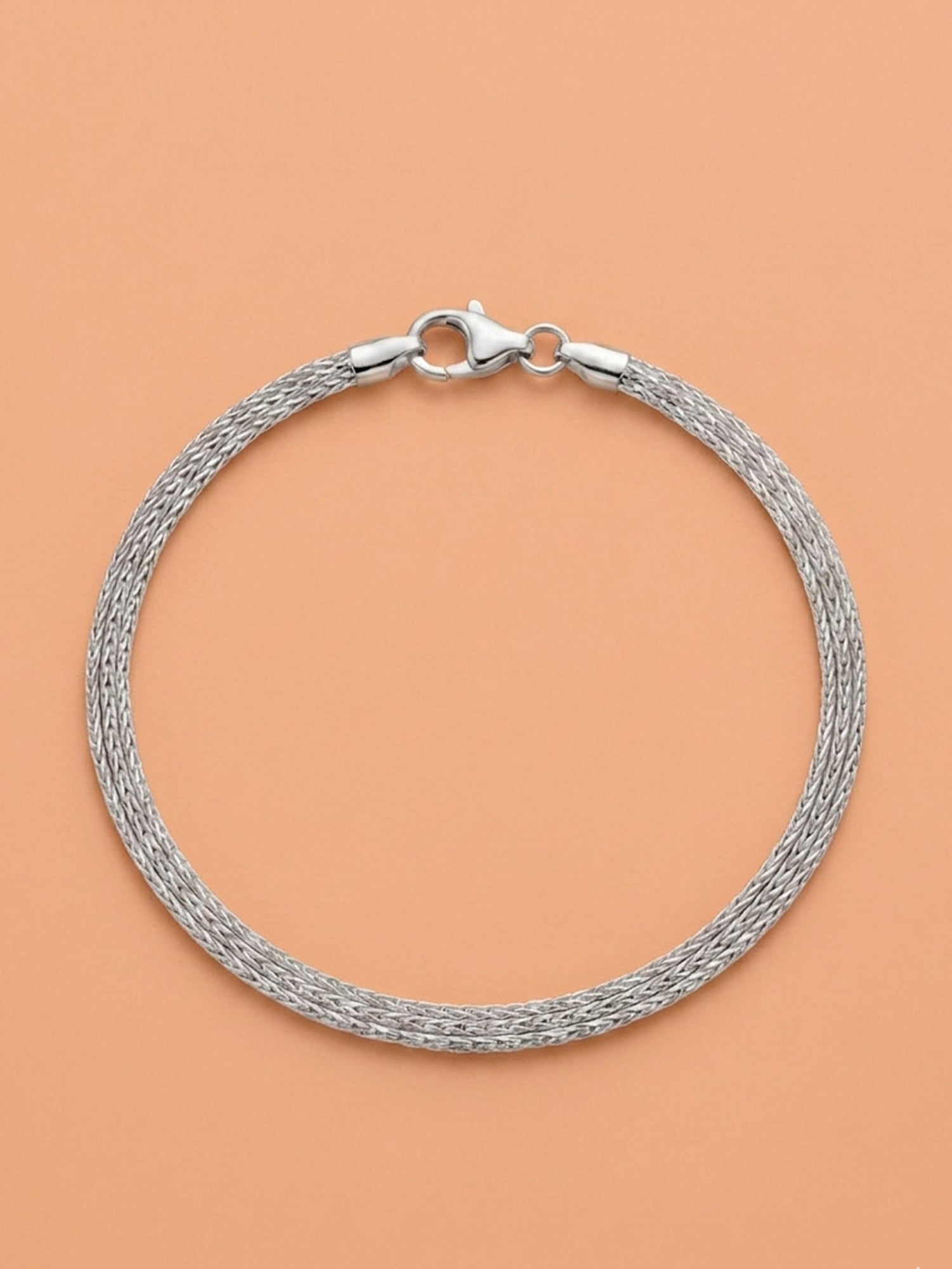 Silver Intricate Multi-Strand Mesh Bracelet