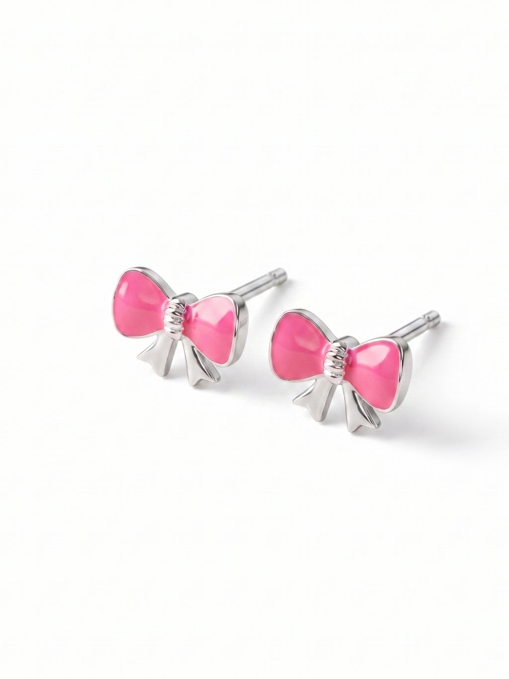 Fuchsia Bow-Knot Studs