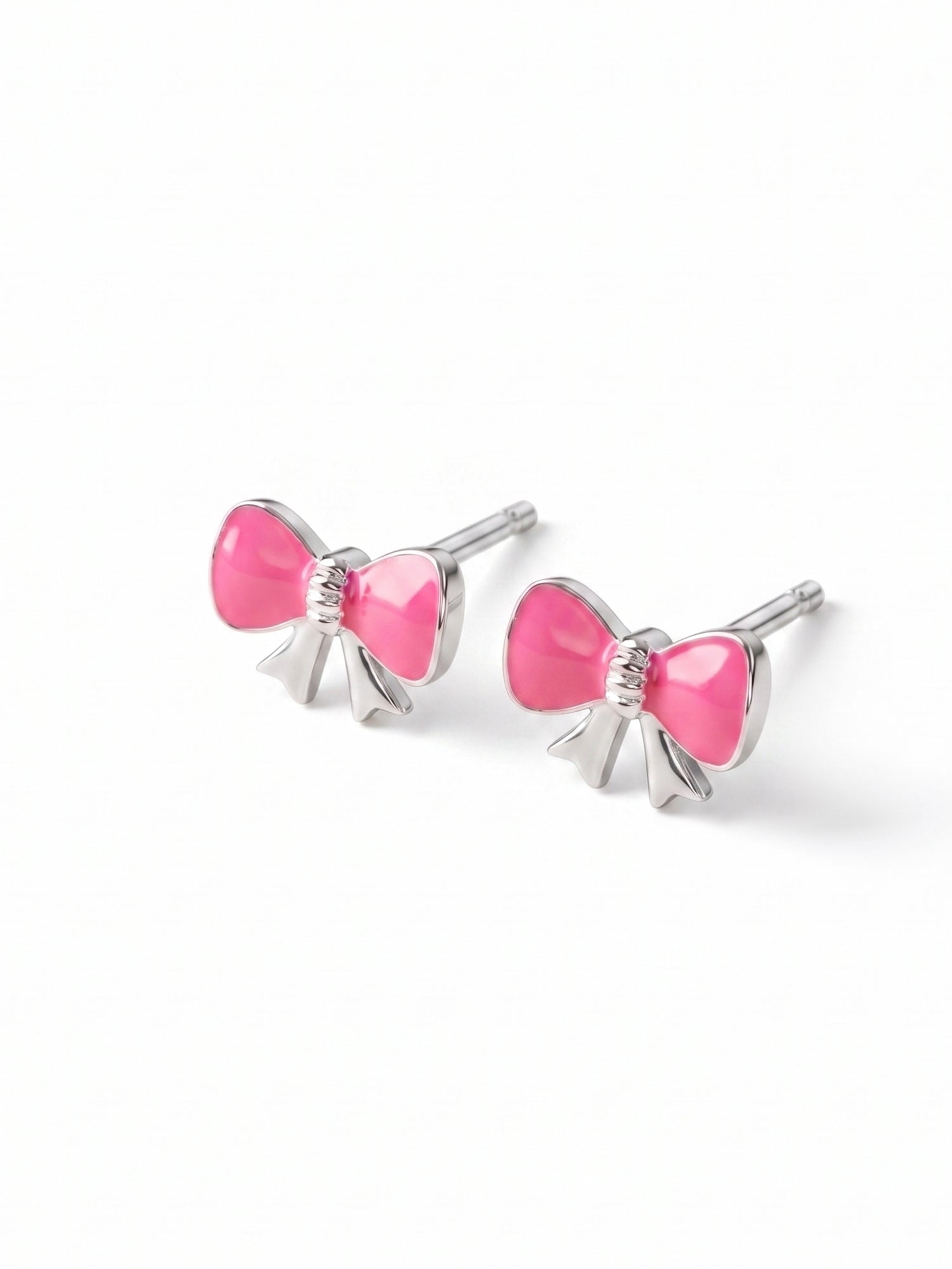 Fuchsia Bow-Knot Studs