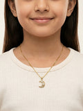 Crescent Moon CZ Pendant Necklace for Kids