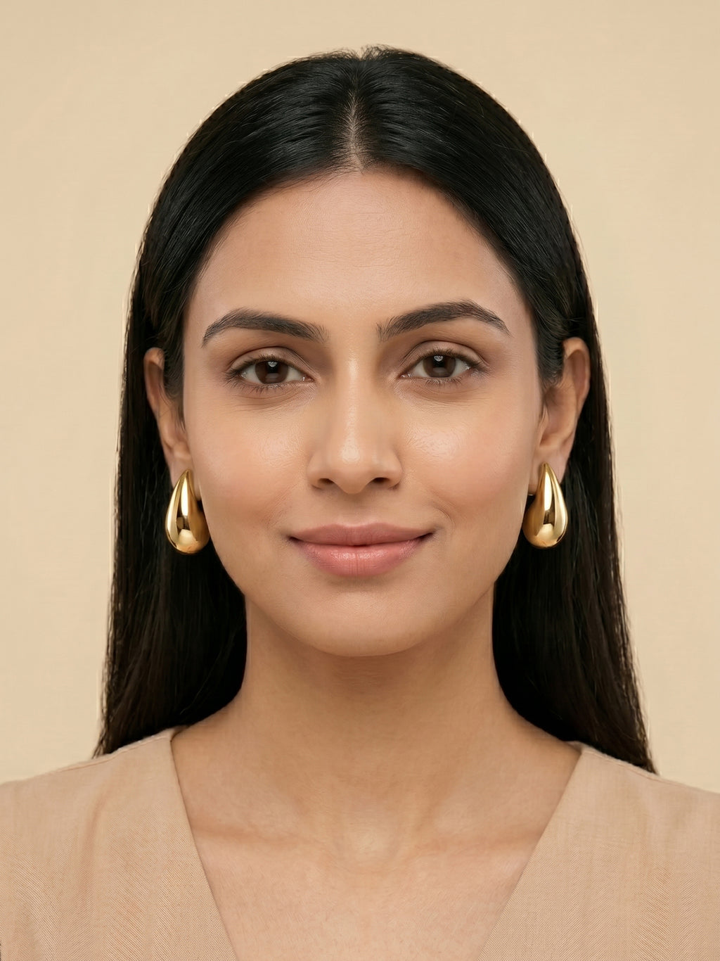 Gilded Mirror Teardrop Studs