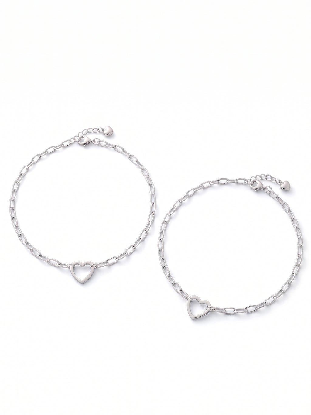 Radiant Heart Link Anklet Pair
