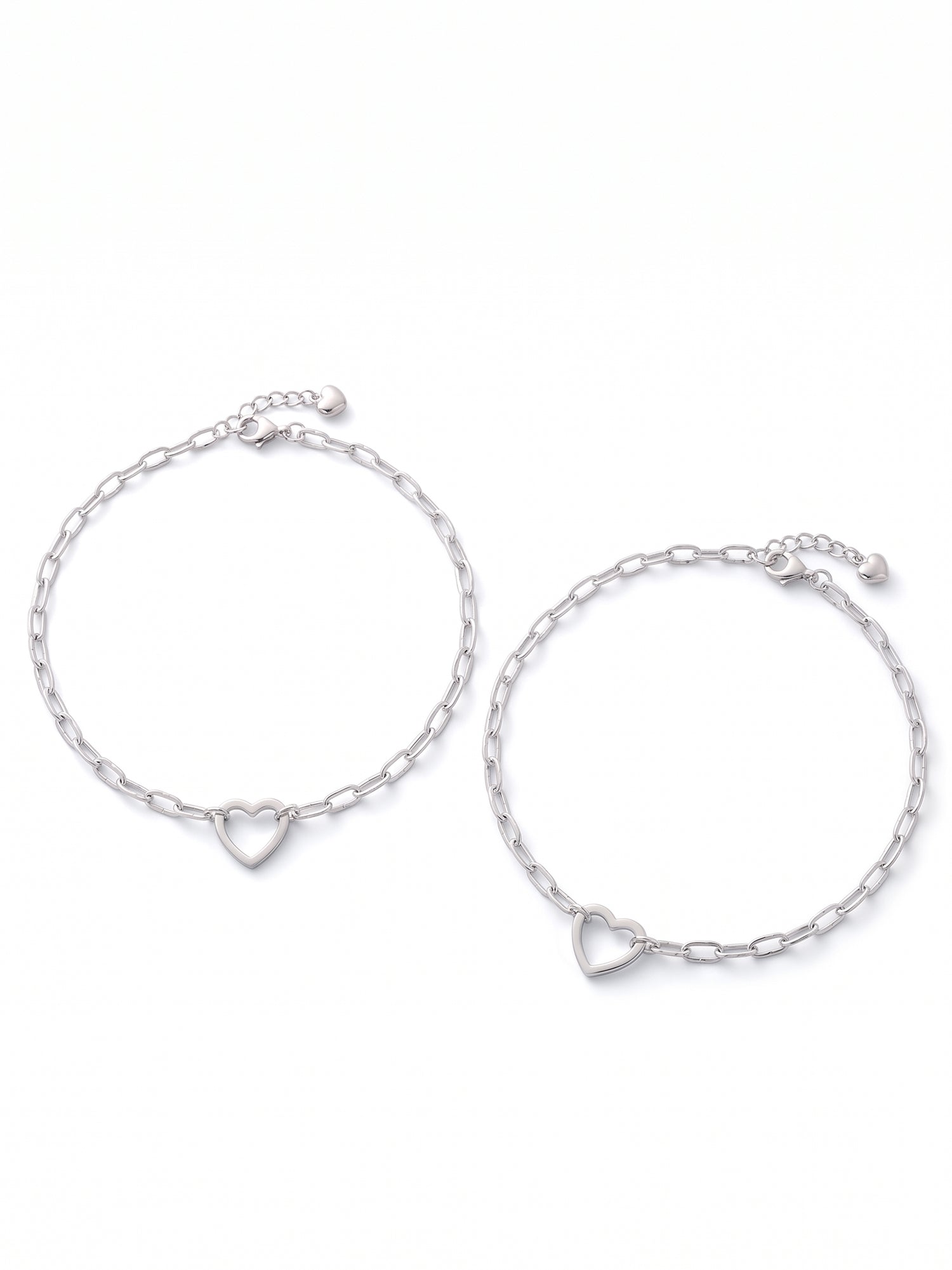 Radiant Heart Link Anklet Pair
