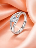Fluid Wave Solitaire Ring