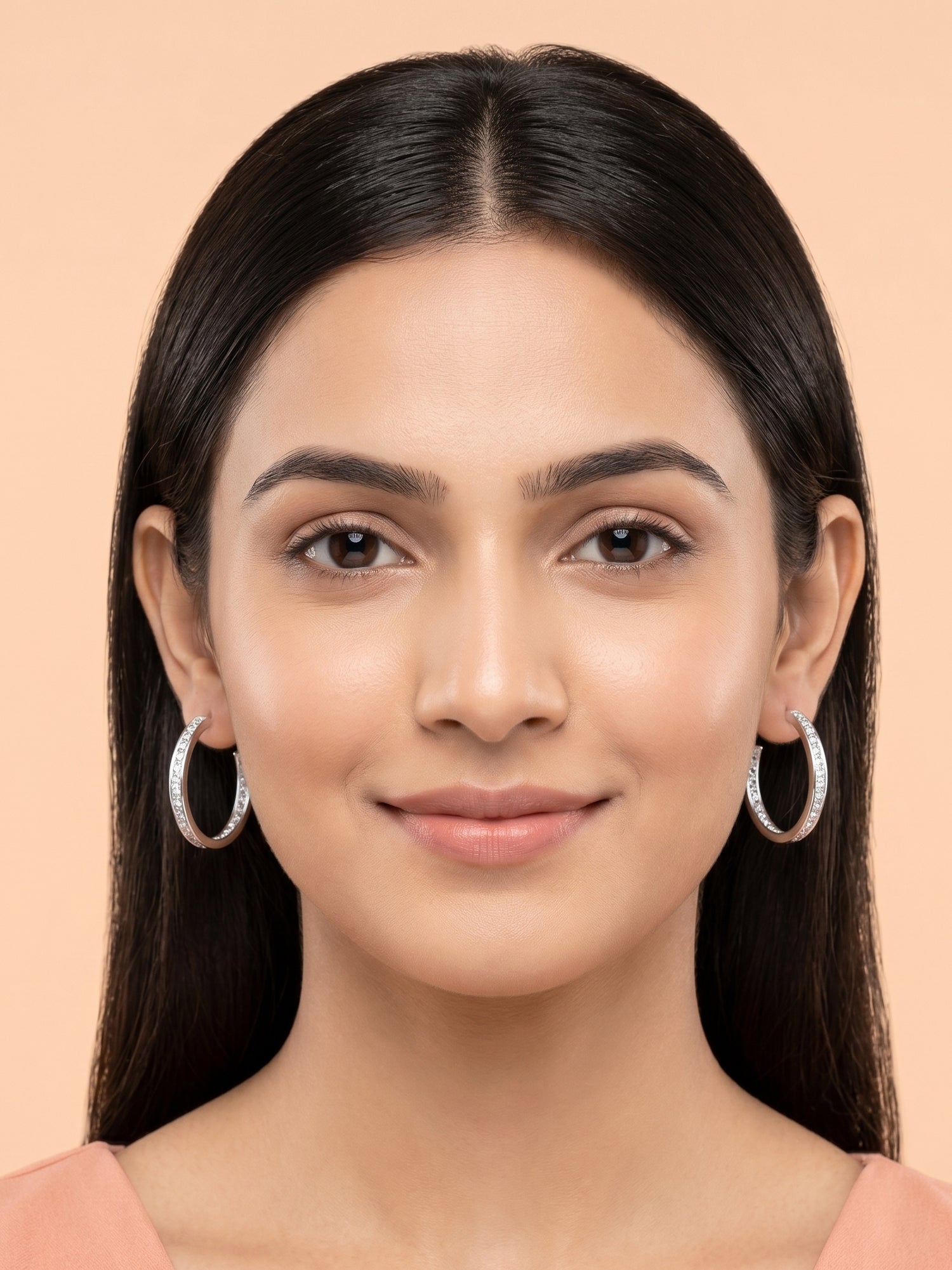 Channel-Set Zirconia Open Hoops