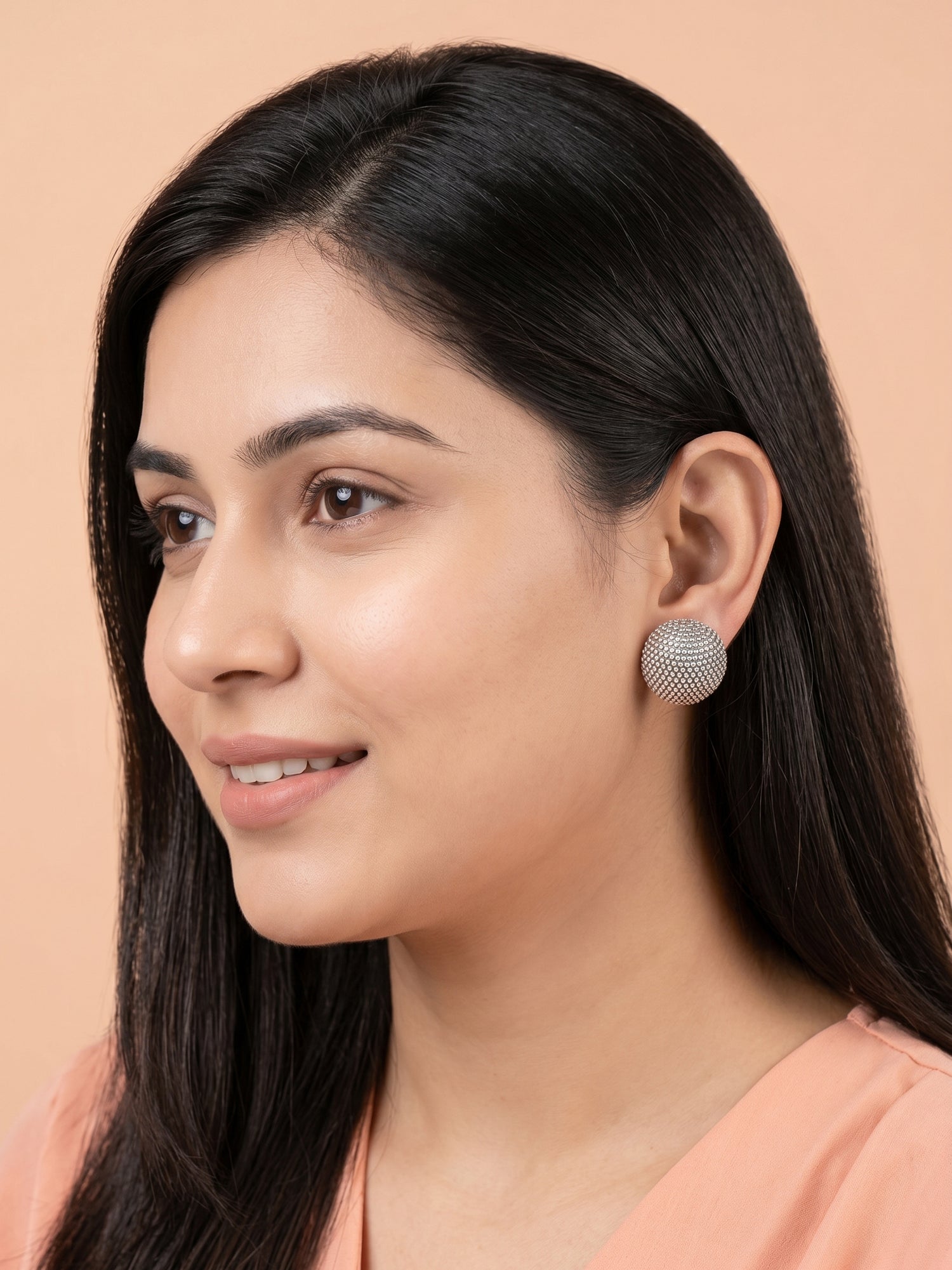 Granulated Orb Sculptural Studs