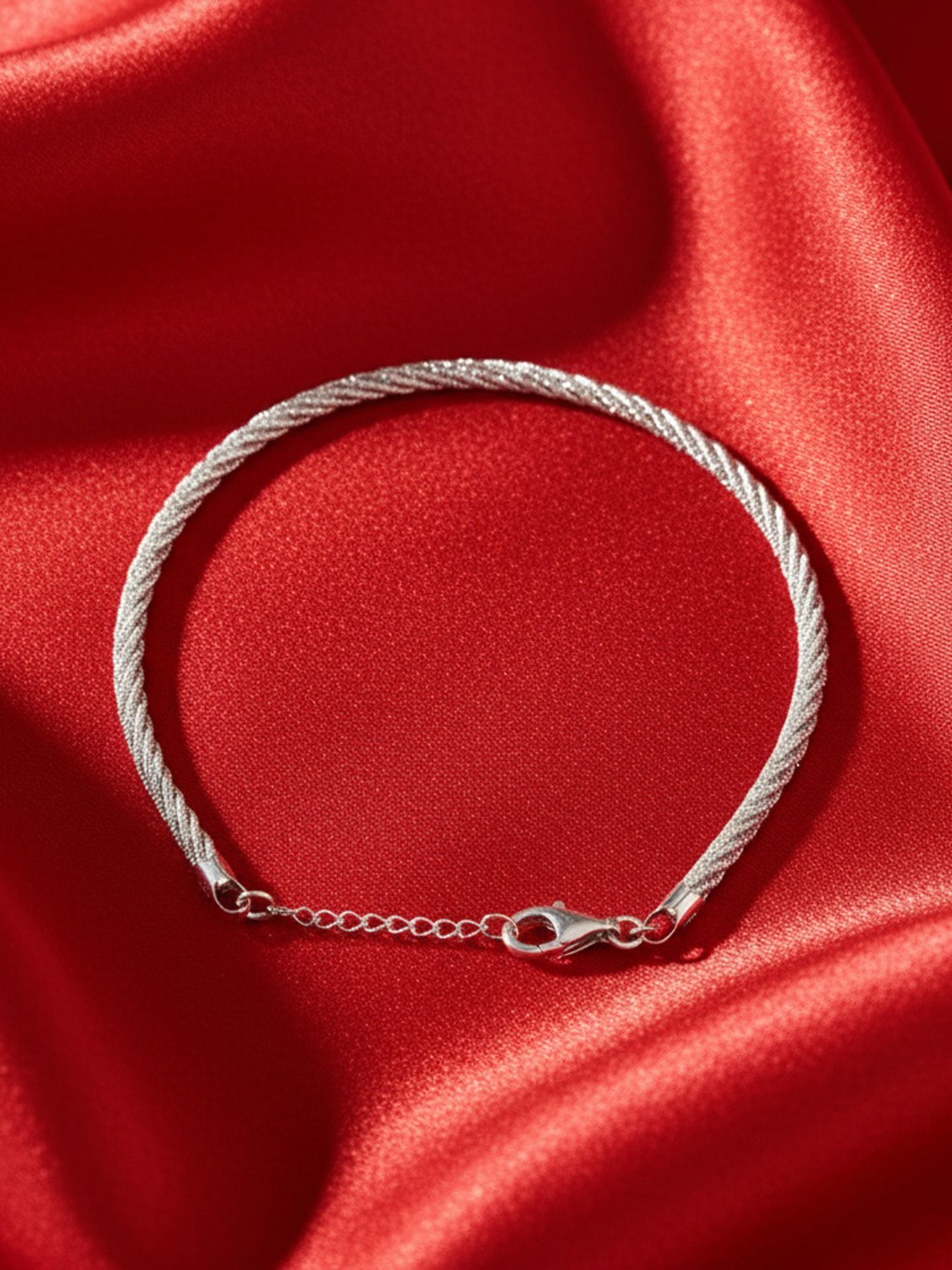 Radiant Rope Silver Anklet