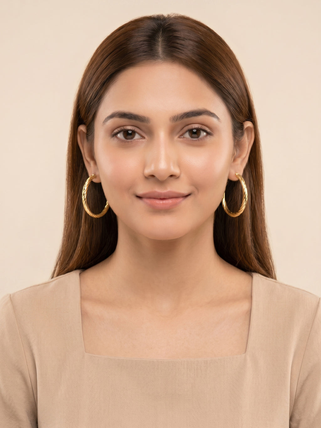 Gilded Braided C-Hoops