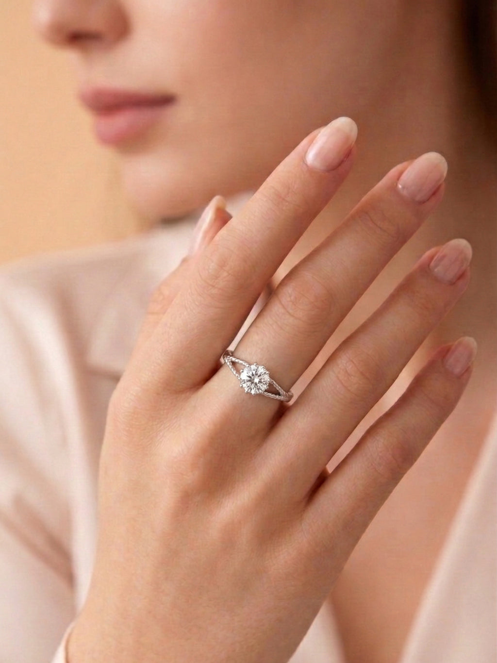 Corded Solitaire Ring
