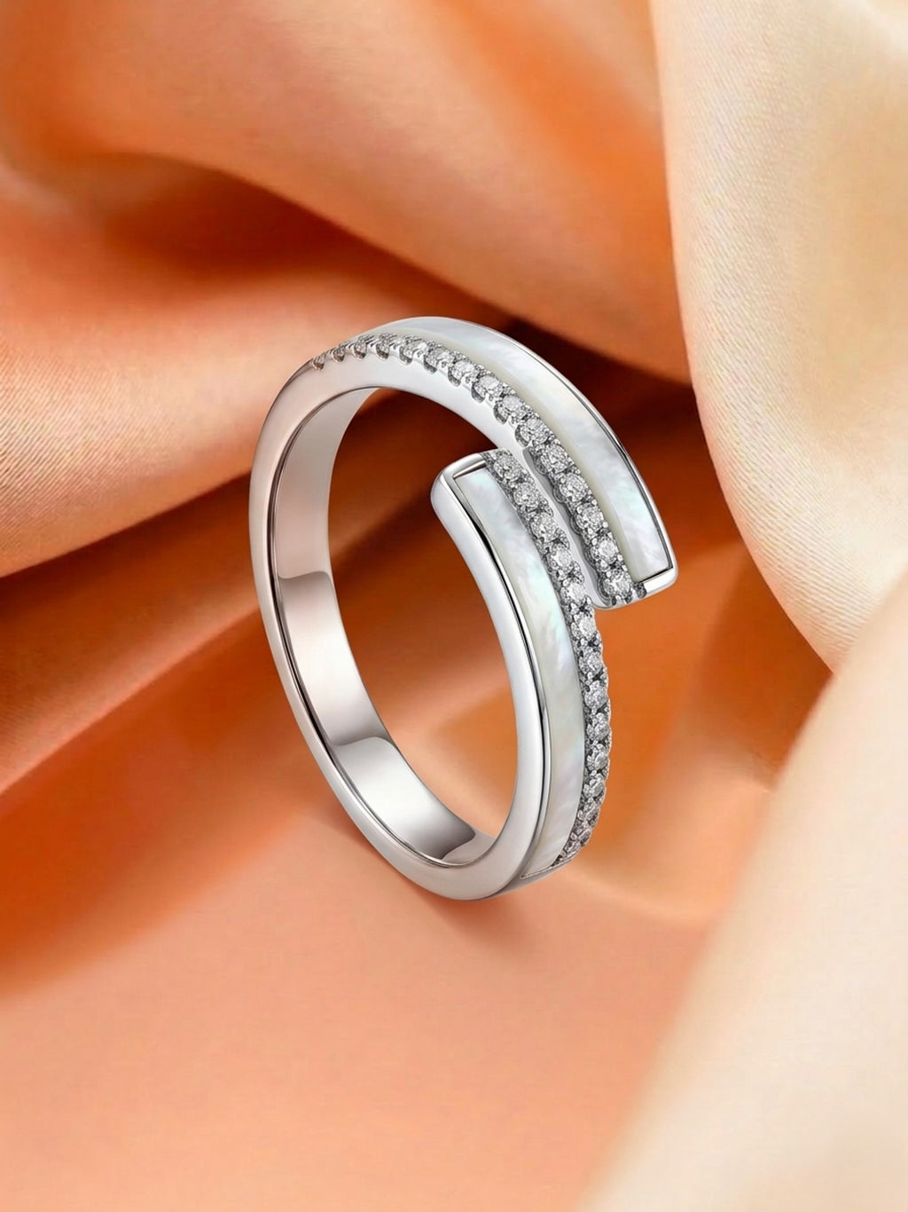 Iridescent Bypass Shimmer Ring