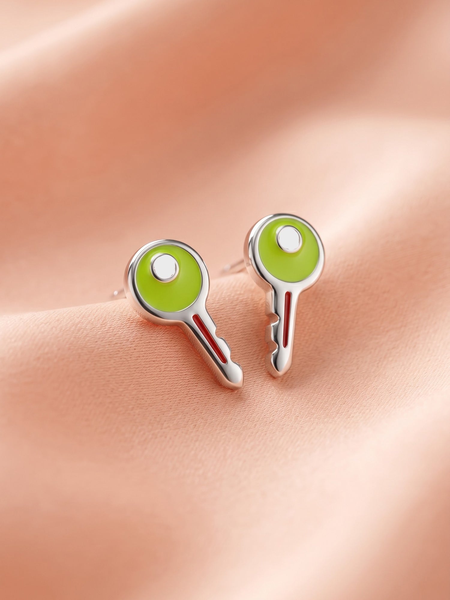 Vibrant Lime Mystery Key Studs