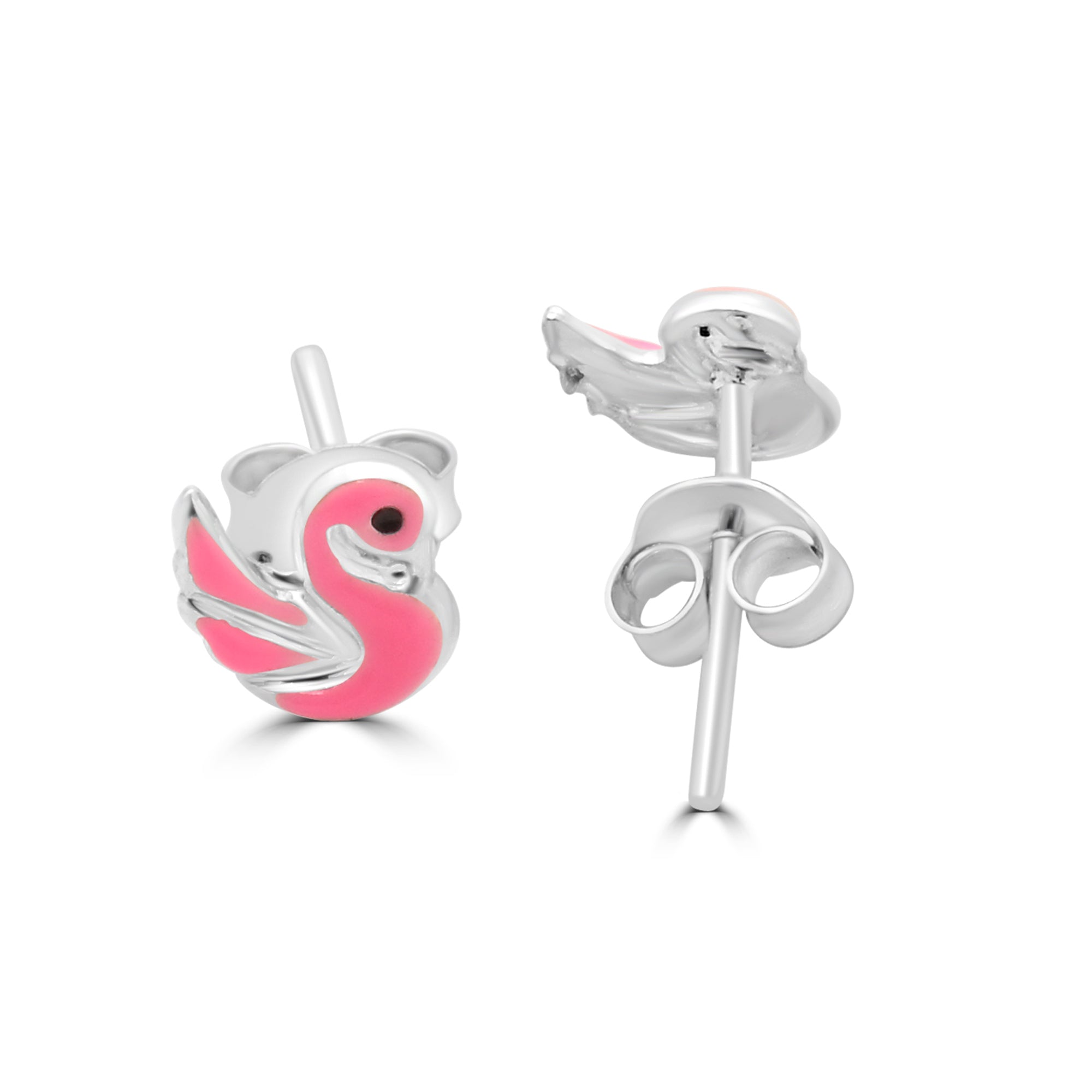 Pink Swan Studs