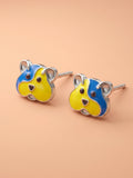 Playful Two-Tone Bear Studs