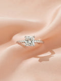 Textured Princess Solitaire Ring