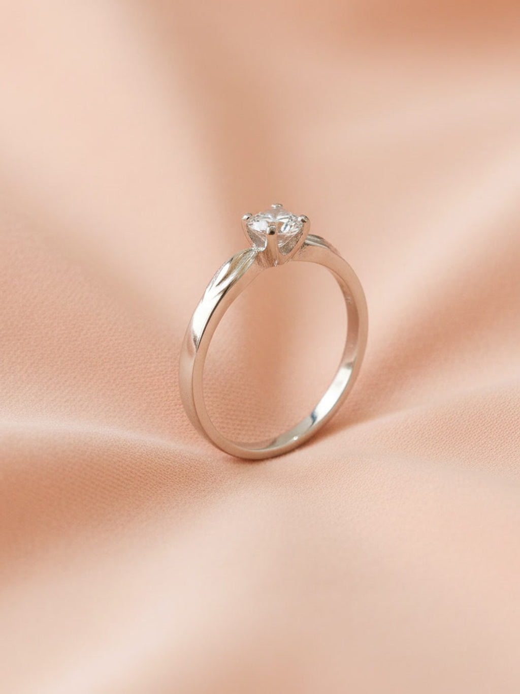 Silver Ethereal Scroll Solitaire Ring