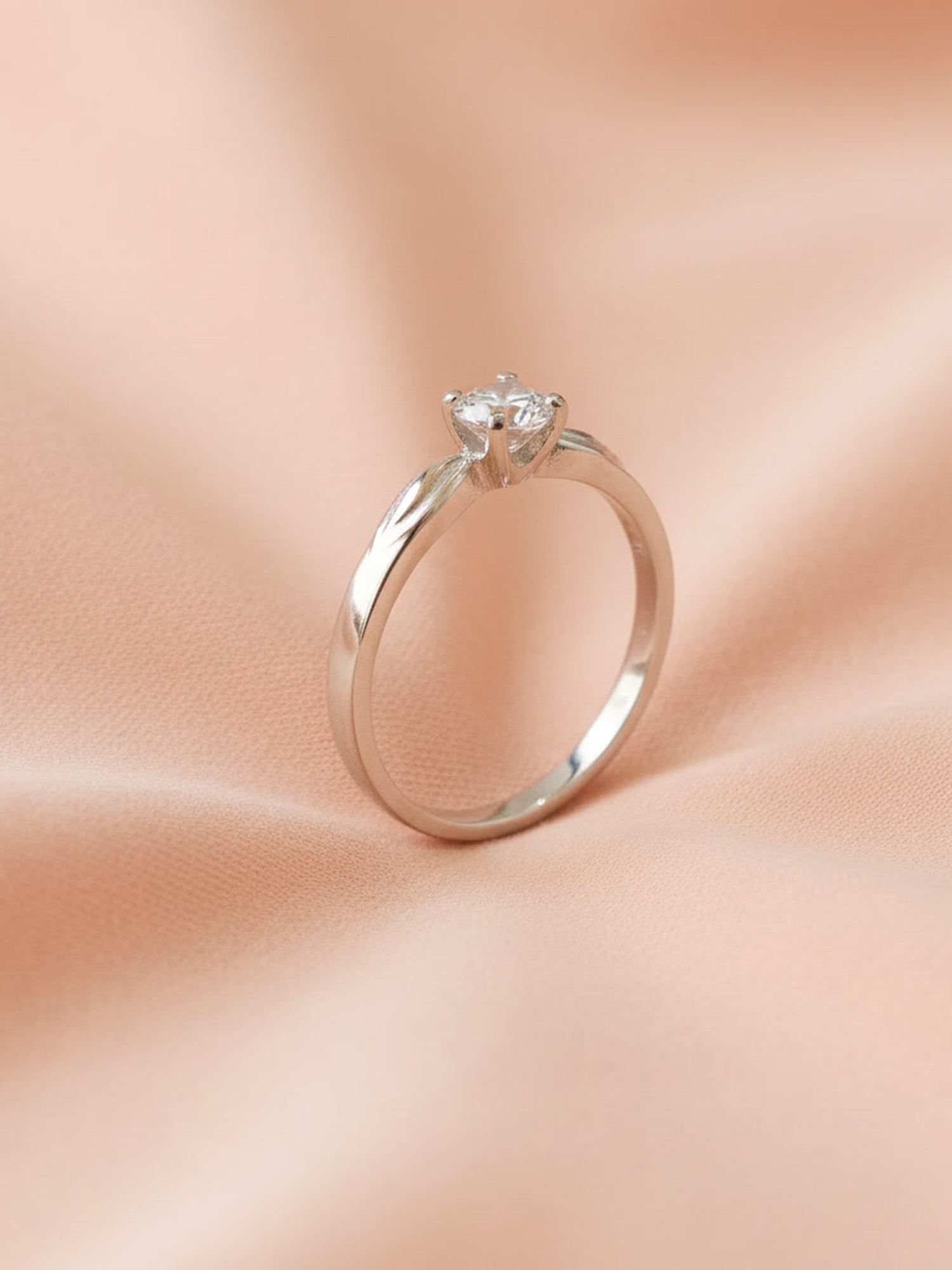Silver Ethereal Scroll Solitaire Ring