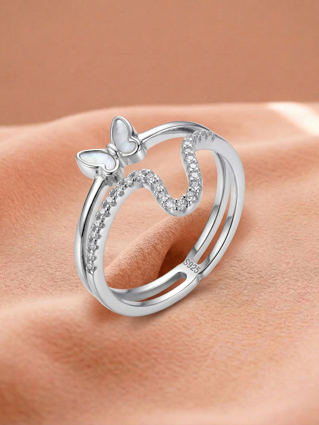 Butterfly Shimmer Layered Ring