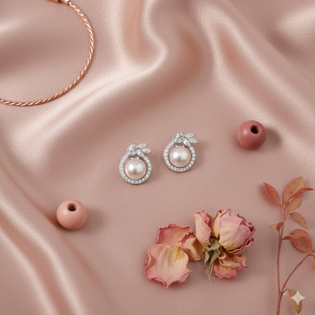 Blooming Pearl Halo Stud