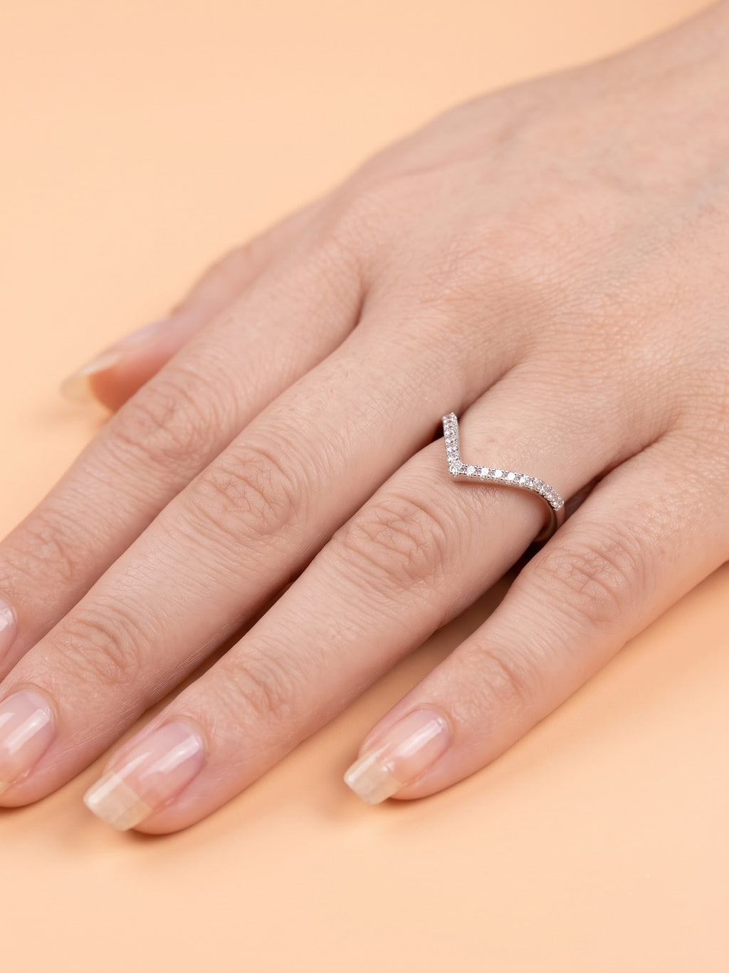 The Vertex Pavé Double-V Ring