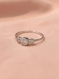 Silver Trio Bezel-Set Sparkle Ring