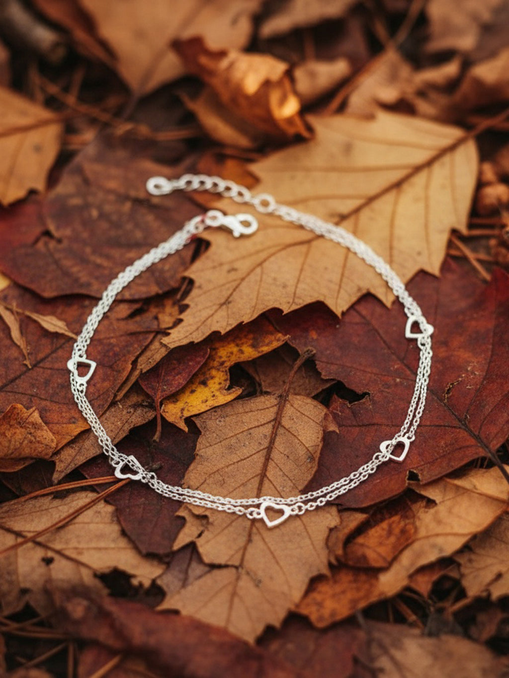 Radiant Hearts Dual Strand Anklet