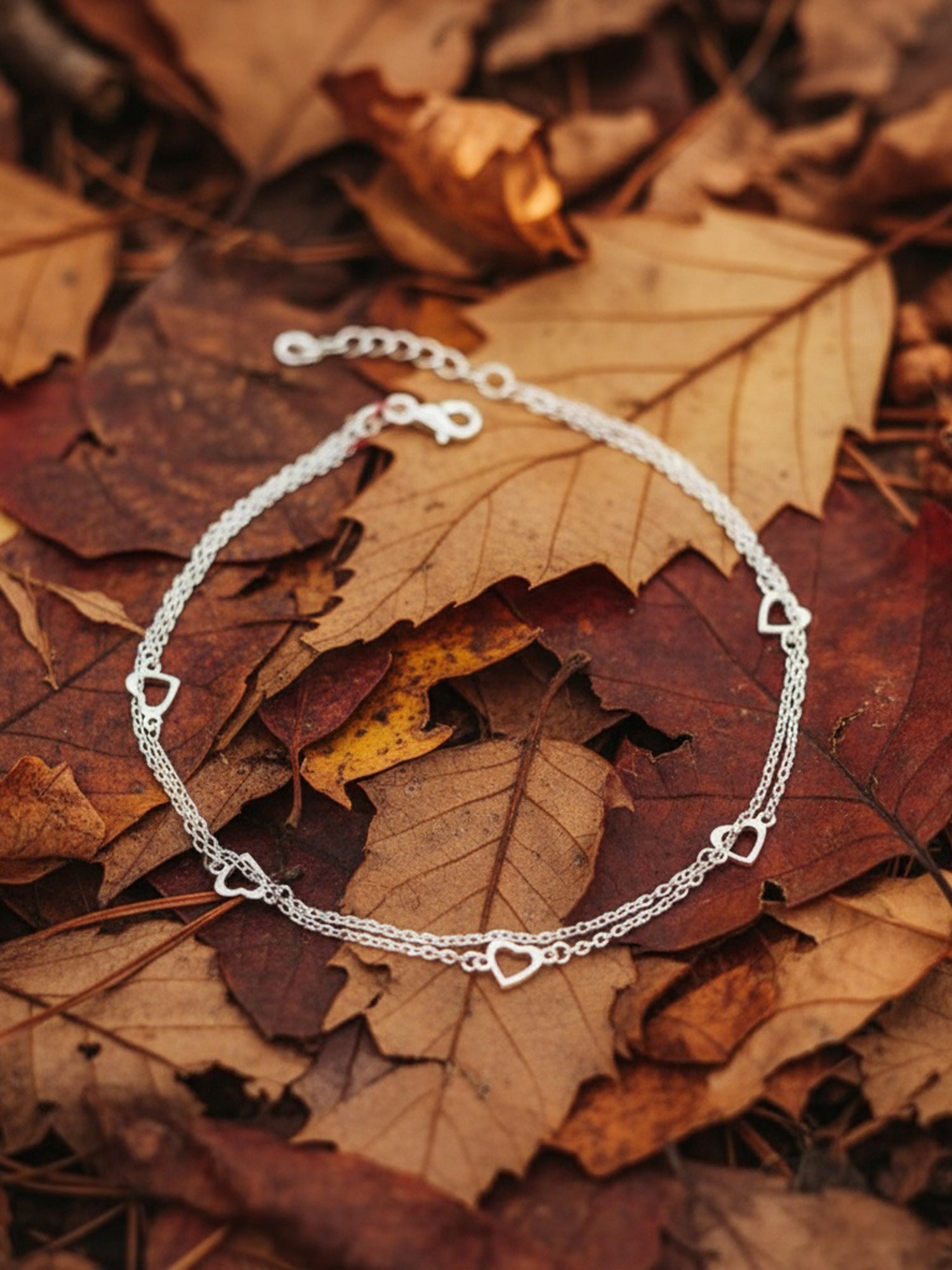 Radiant Hearts Dual Strand Anklet