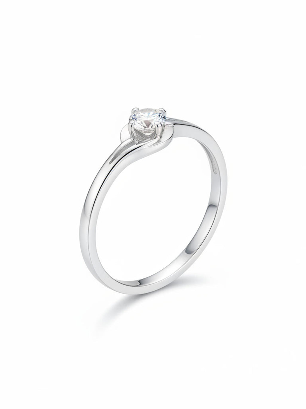 Silver Shimmering Bypass Cluster Ring