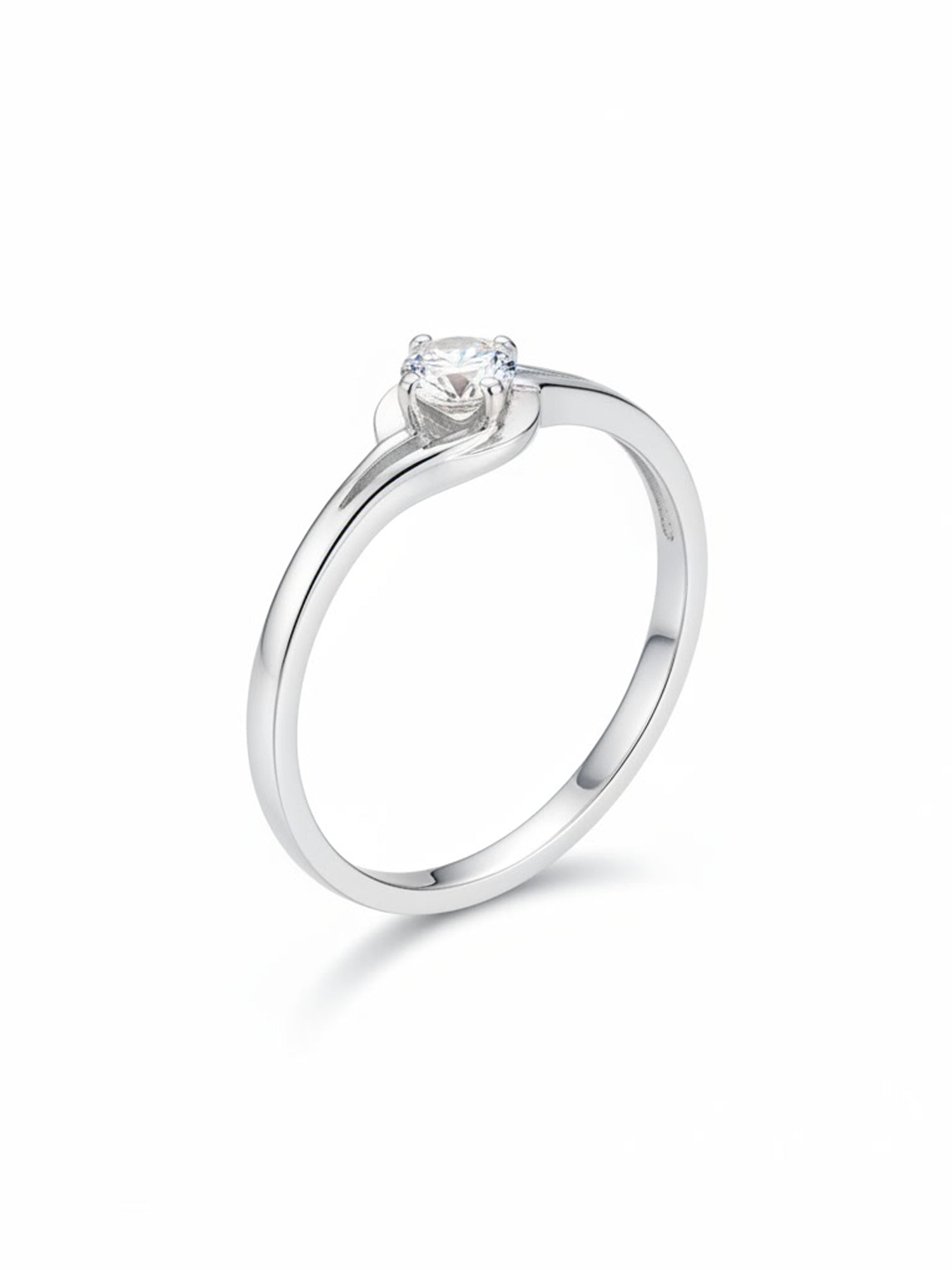 Silver Shimmering Bypass Cluster Ring