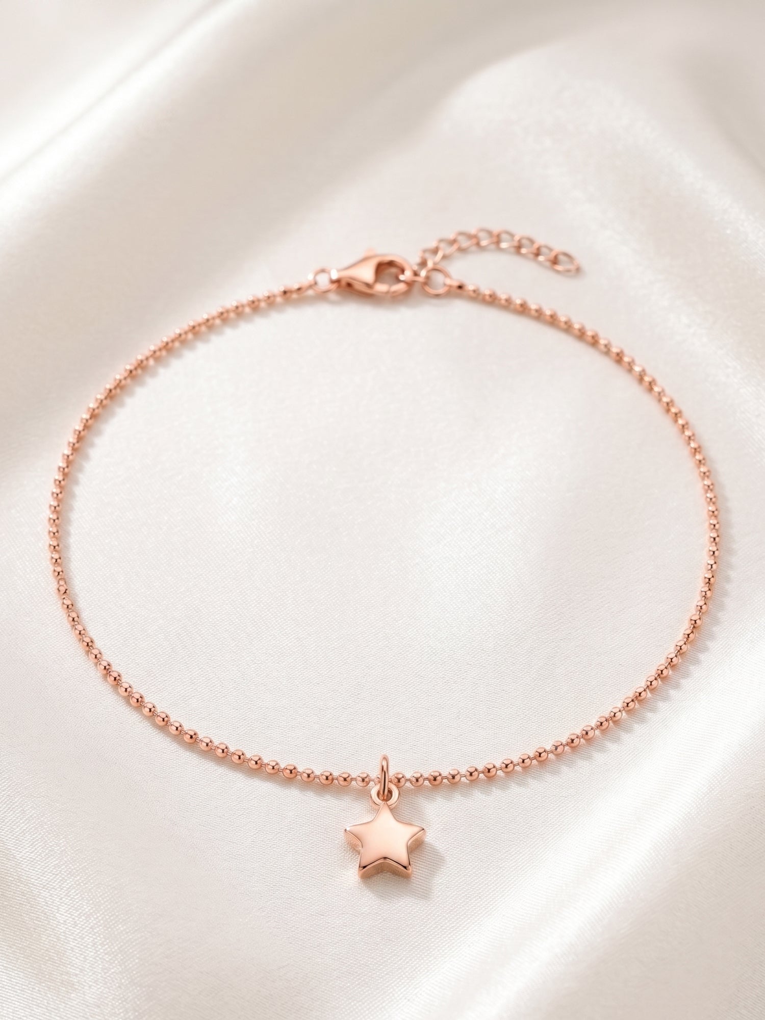Roseate Celestial Star Charm Bead Anklet