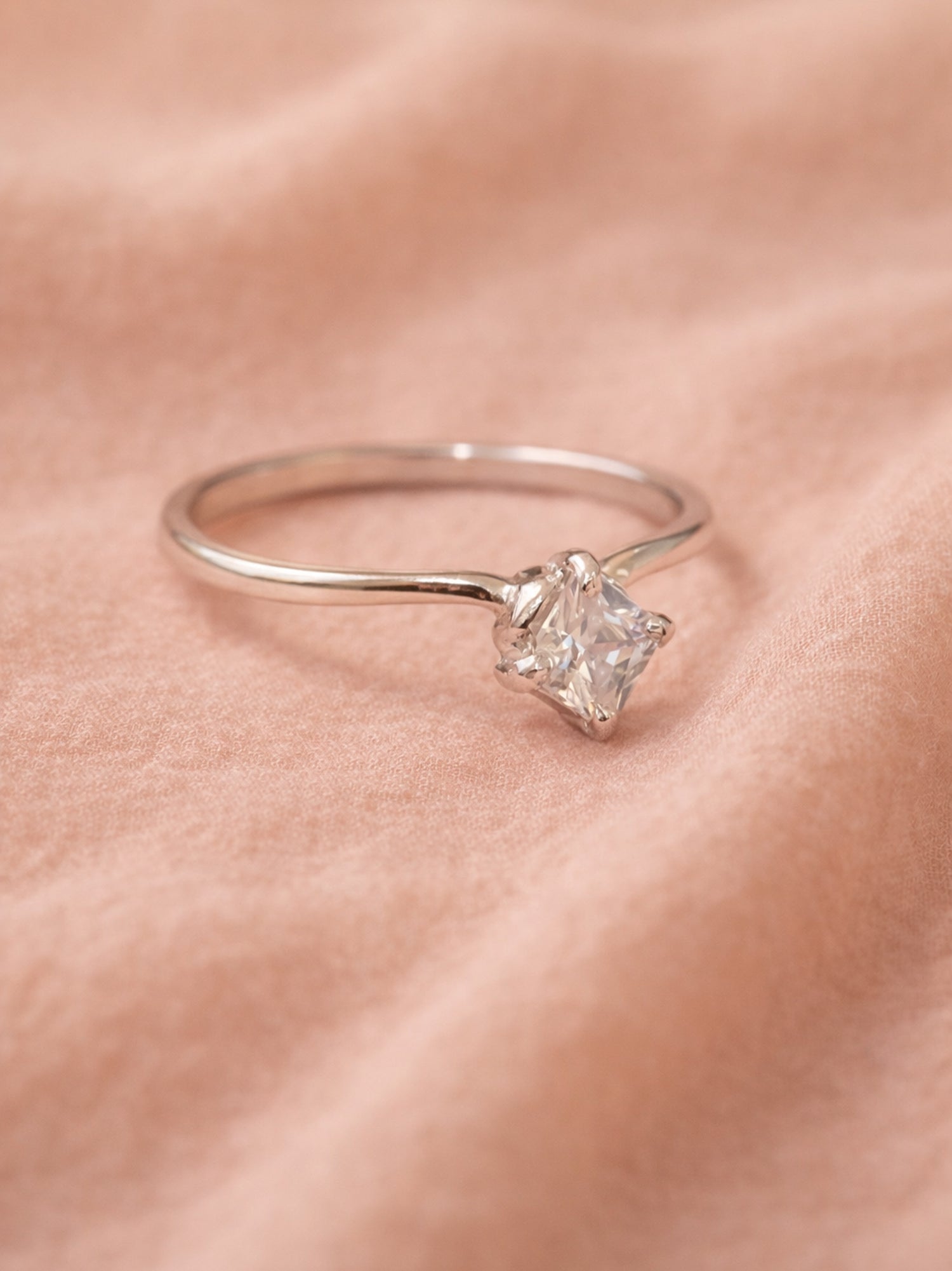 Kite-Set Princess Solitaire Ring