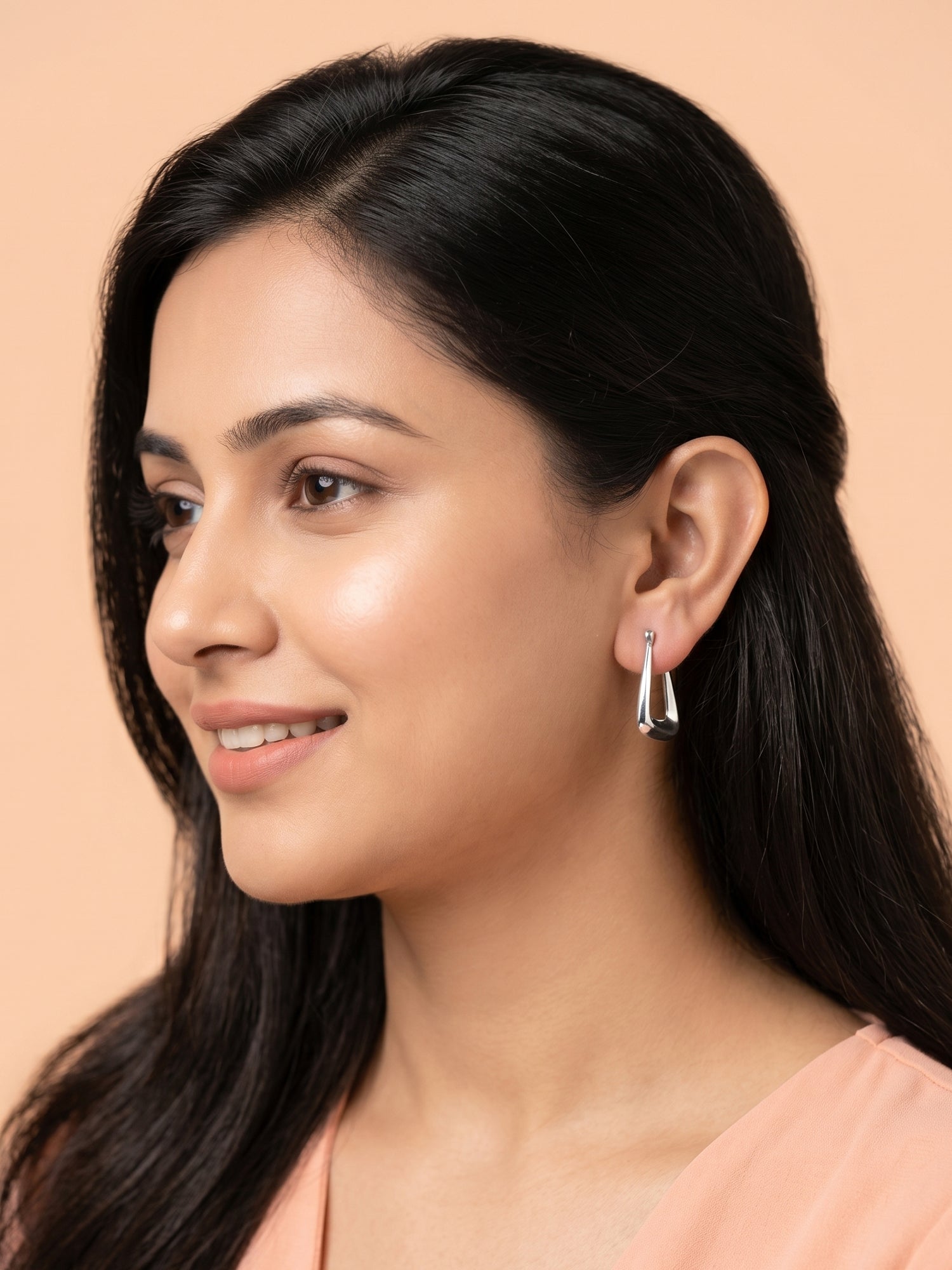 Trapezoid Sculptural Hoop Earrings