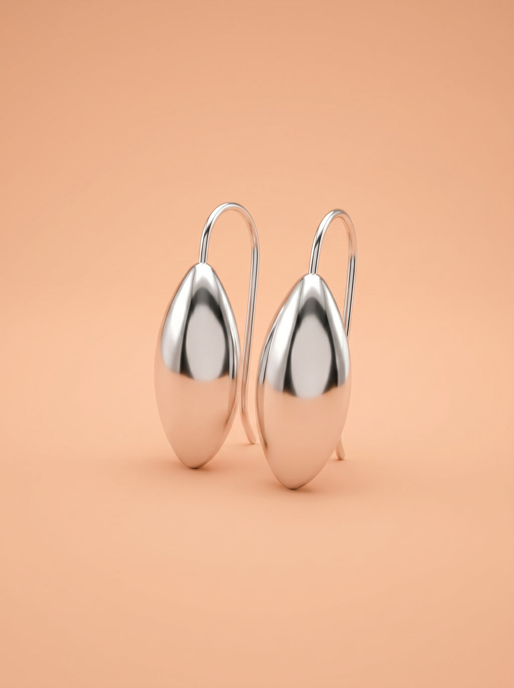 Sculptural Domed Teardrop Hook Earrings