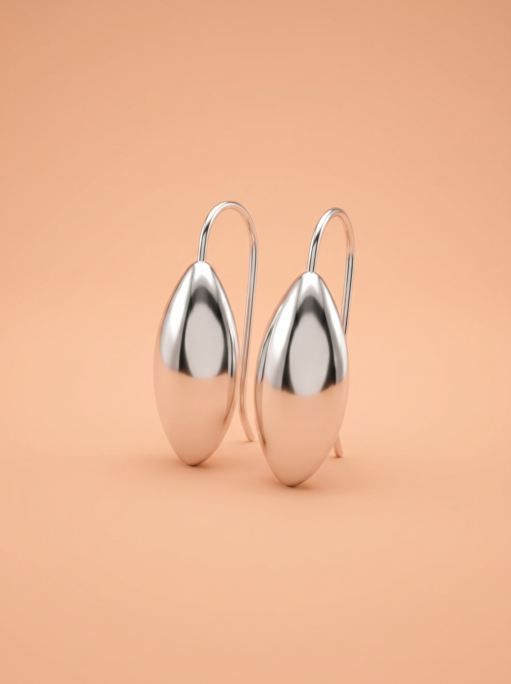 Sculptural Domed Teardrop Hook Earrings