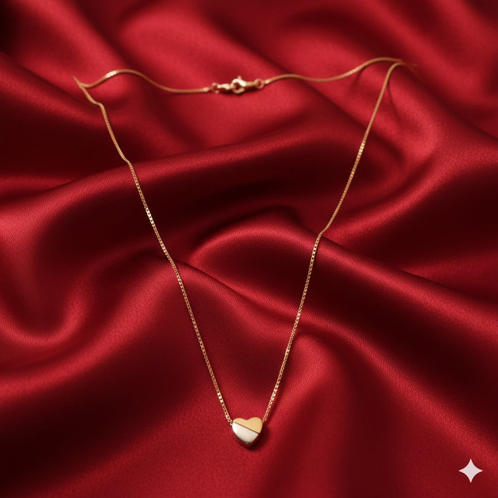 Dual Tone Floating Heart Pendant