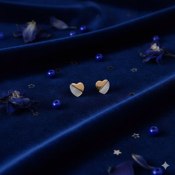 Dual Tone Heart Stud