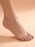 Flower & Diamond Charm Anklet