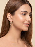 Diamond-Cut Oval Hoop Earrings
