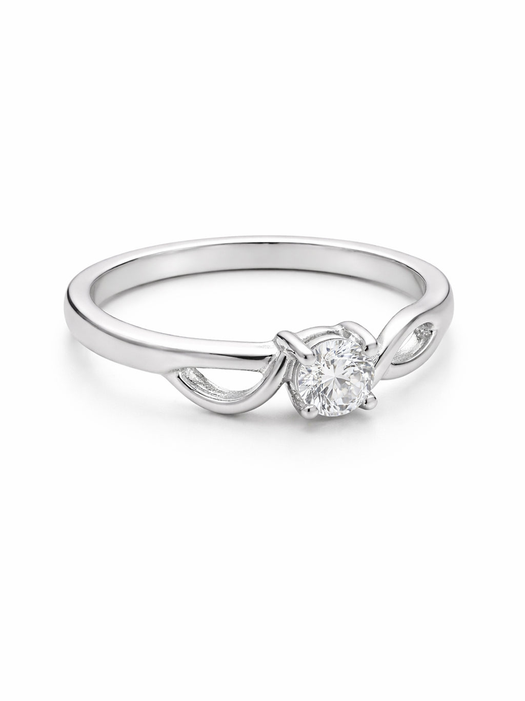 Entwined Ribbon Solitaire Ring