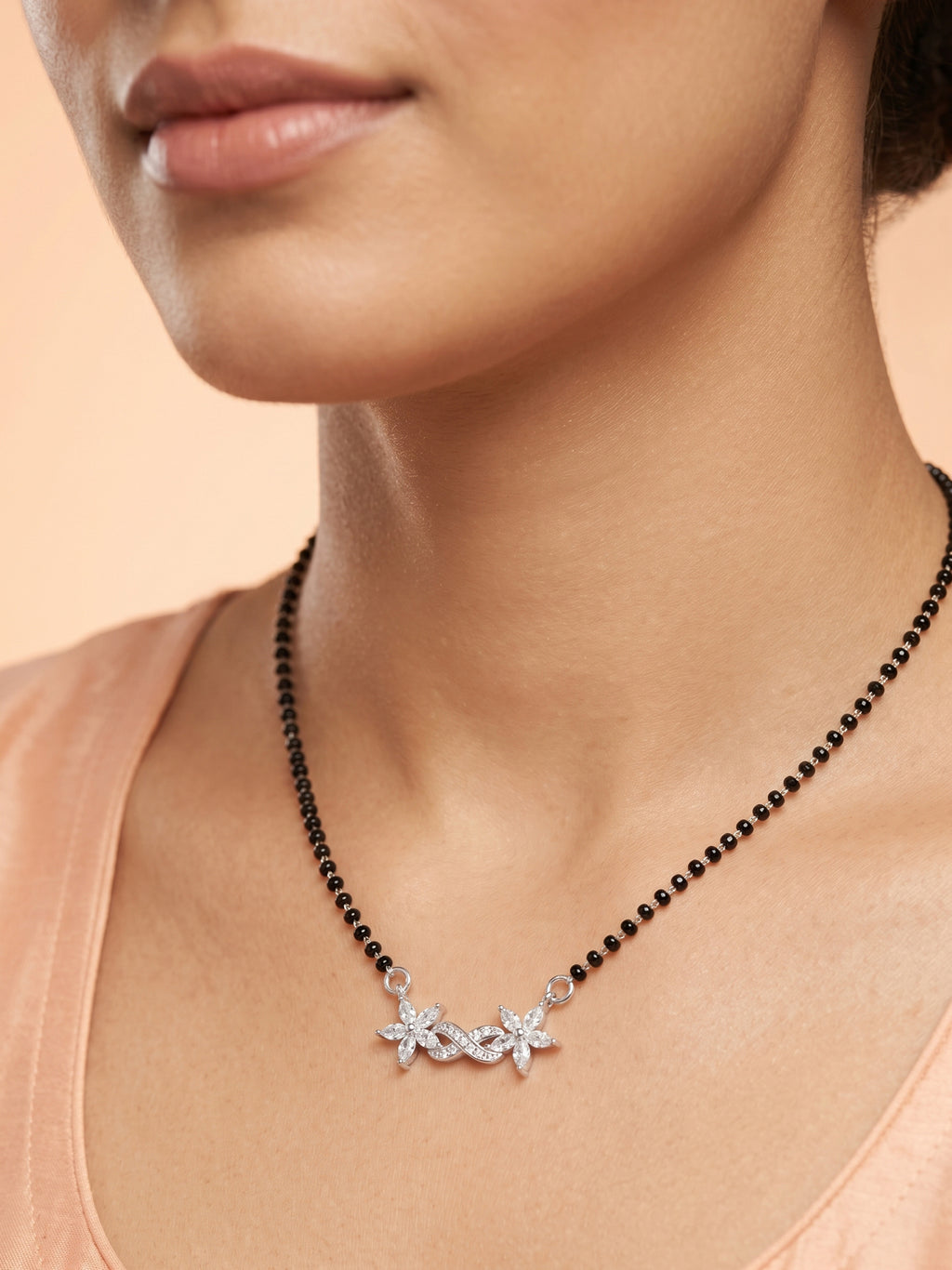 CZ Floral Infinity Mangalsutra