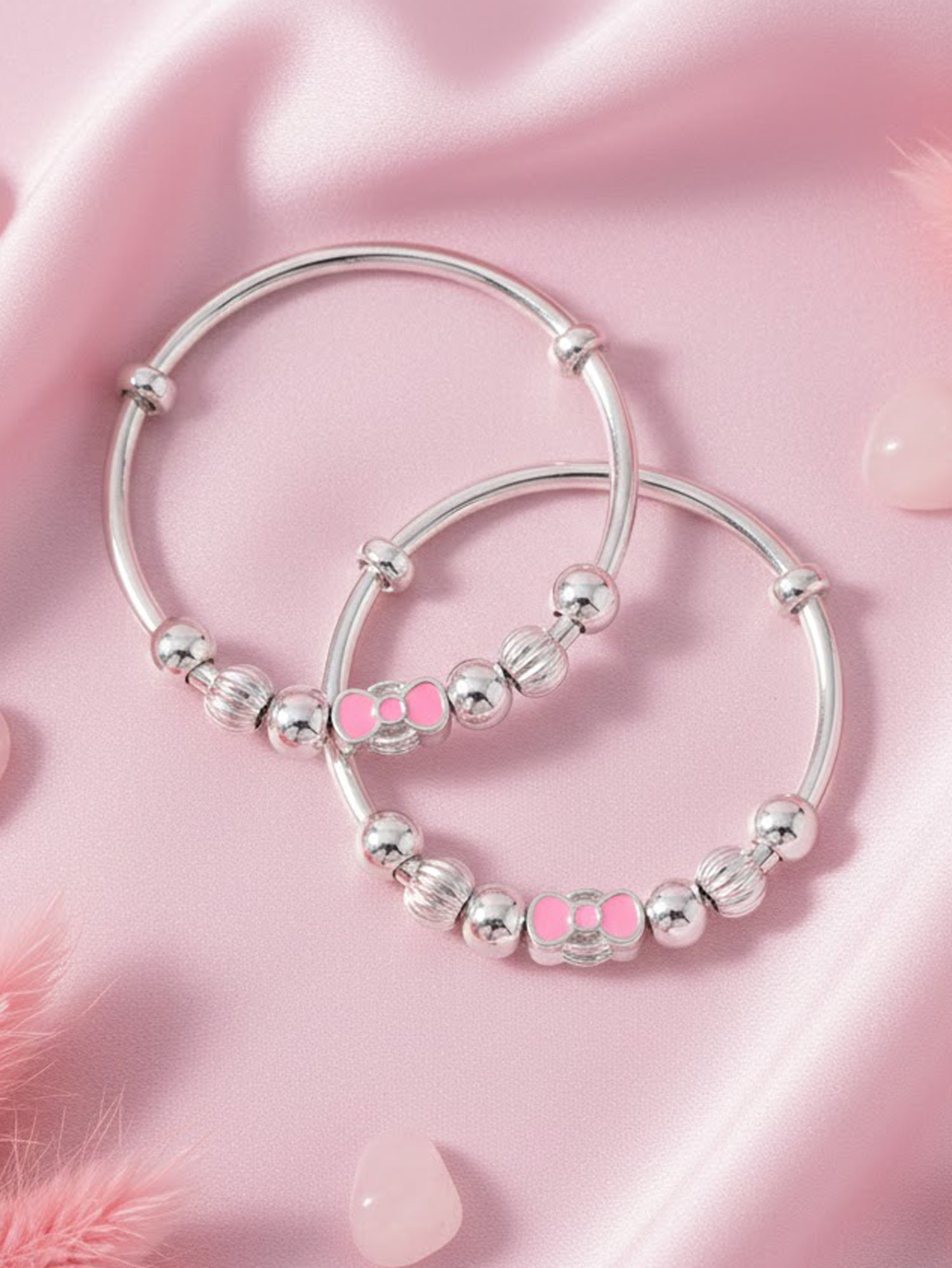 Pink Bow Kids Bangles