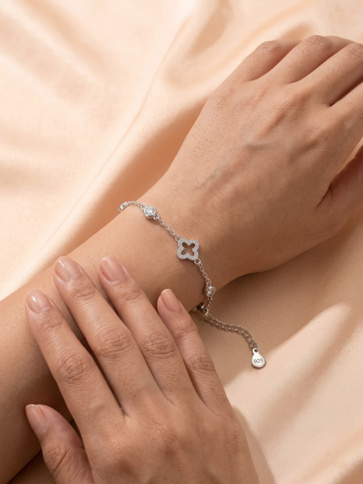 The Celestia Pavé Clover Station Bracelet
