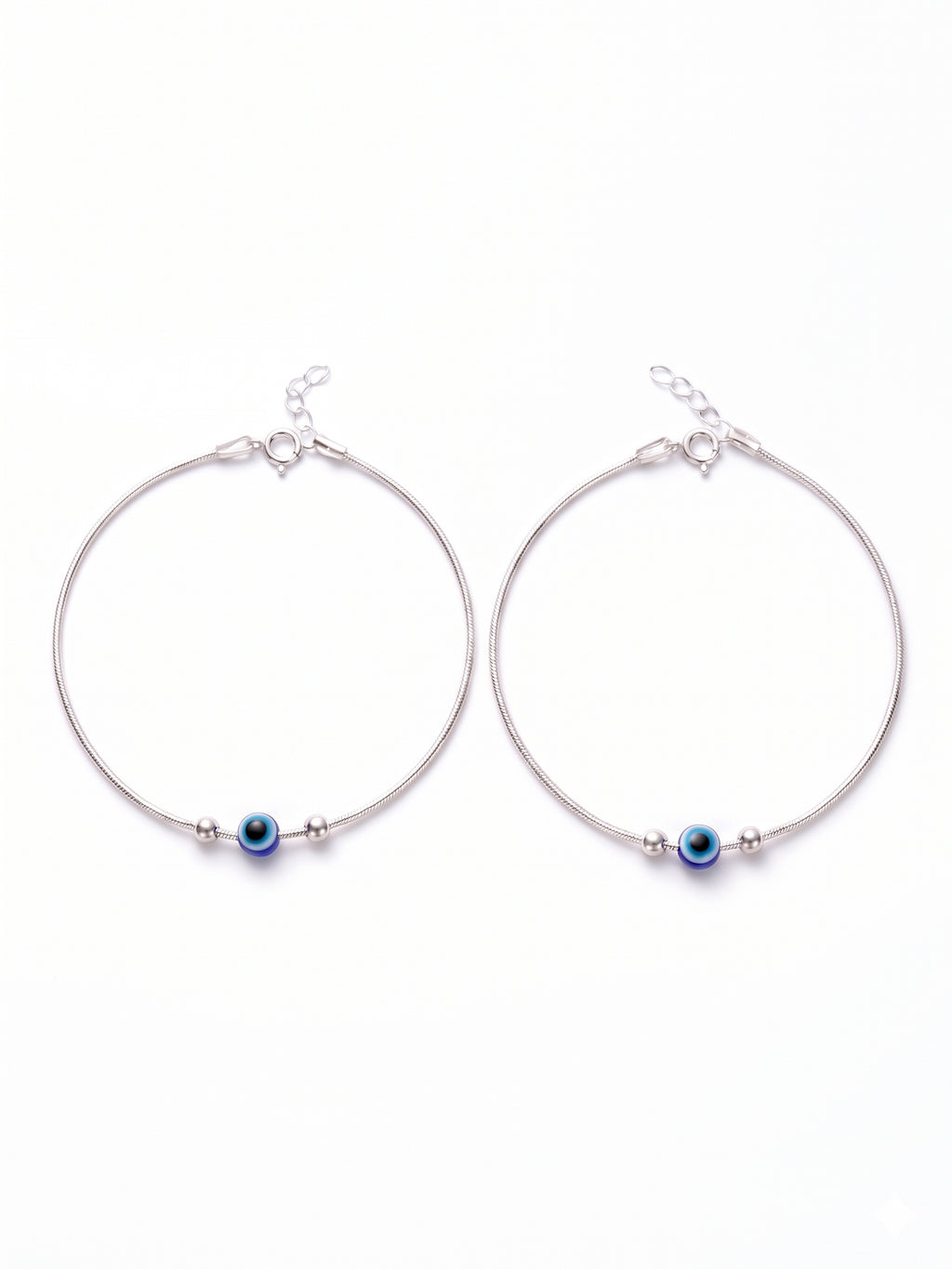 Evil Eye Snake Chain Anklet Set