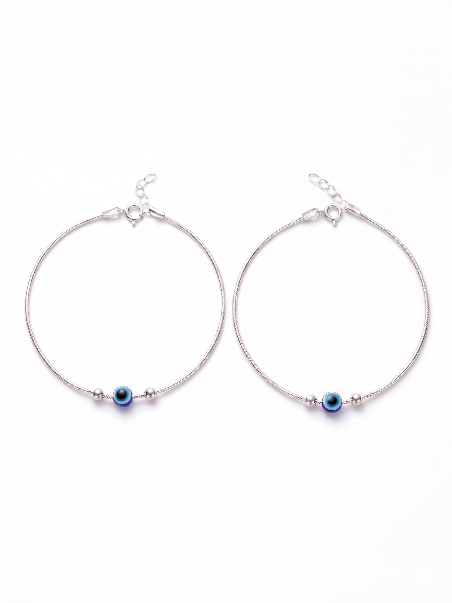 Evil Eye Snake Chain Anklet Set