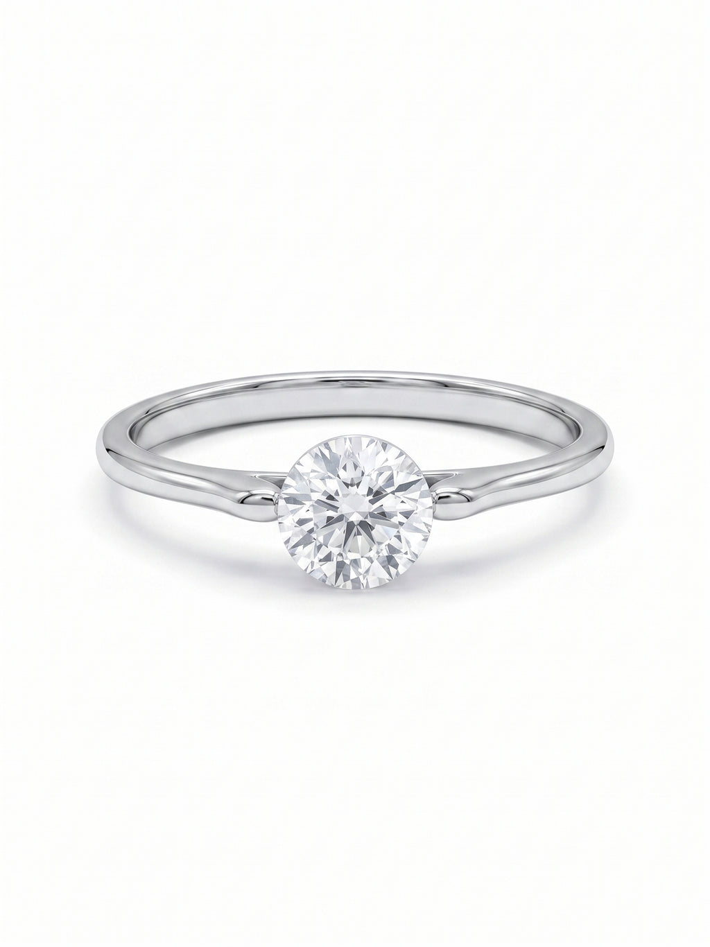 Silver Classic Minimalist Solitaire Ring