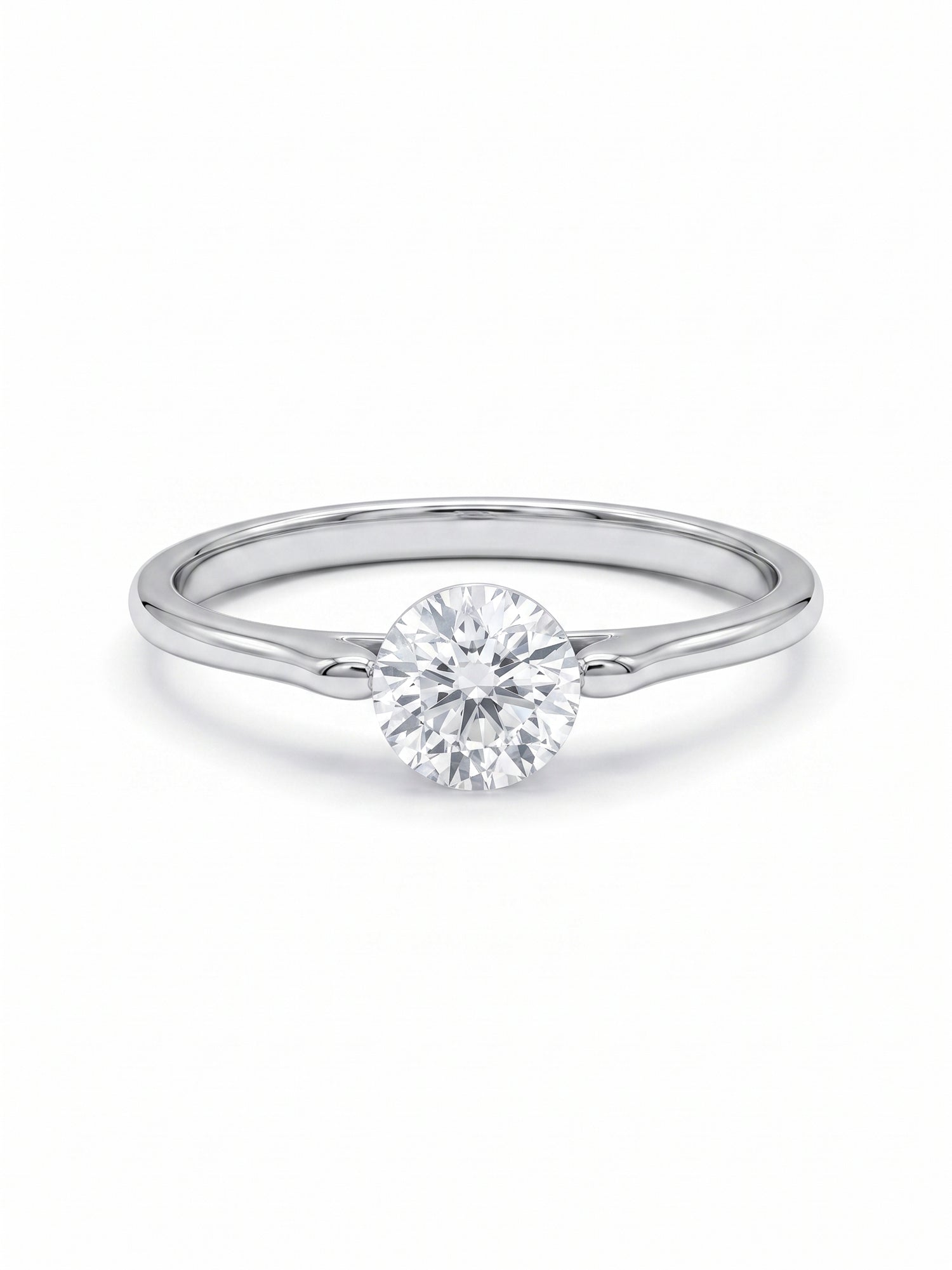 Silver Classic Minimalist Solitaire Ring